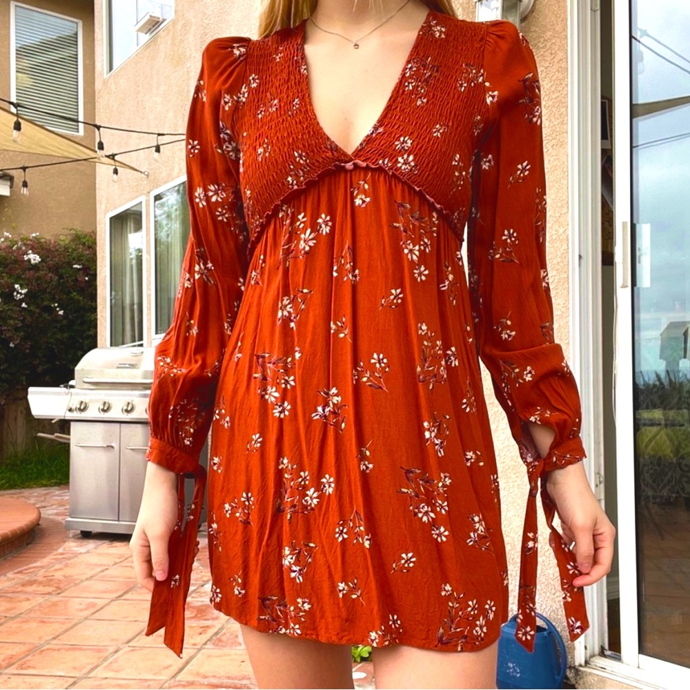 NWT Wild Fable - Burnt Orange Floral Dress.